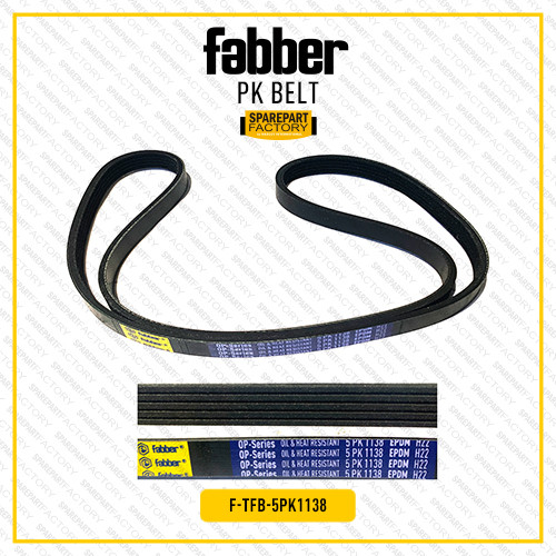 Fanbelt Fanbelt สายพาน V ไดชาร์จ/AC สายพานพัดลม Honda Mobilio/BRV 5PK1138 FABER