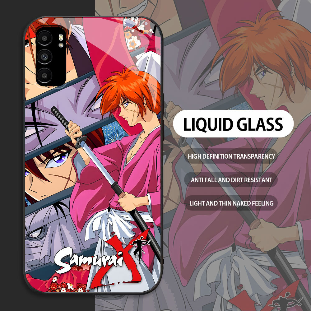 OPPO Reno 2z 2f 3 4 5 6 7 8 8T Z 11 LITE 12 F F27 F25 PRO 5G A93 A94  เคสกระจก ซามูไรพเนจร ขอบนุ่ม +