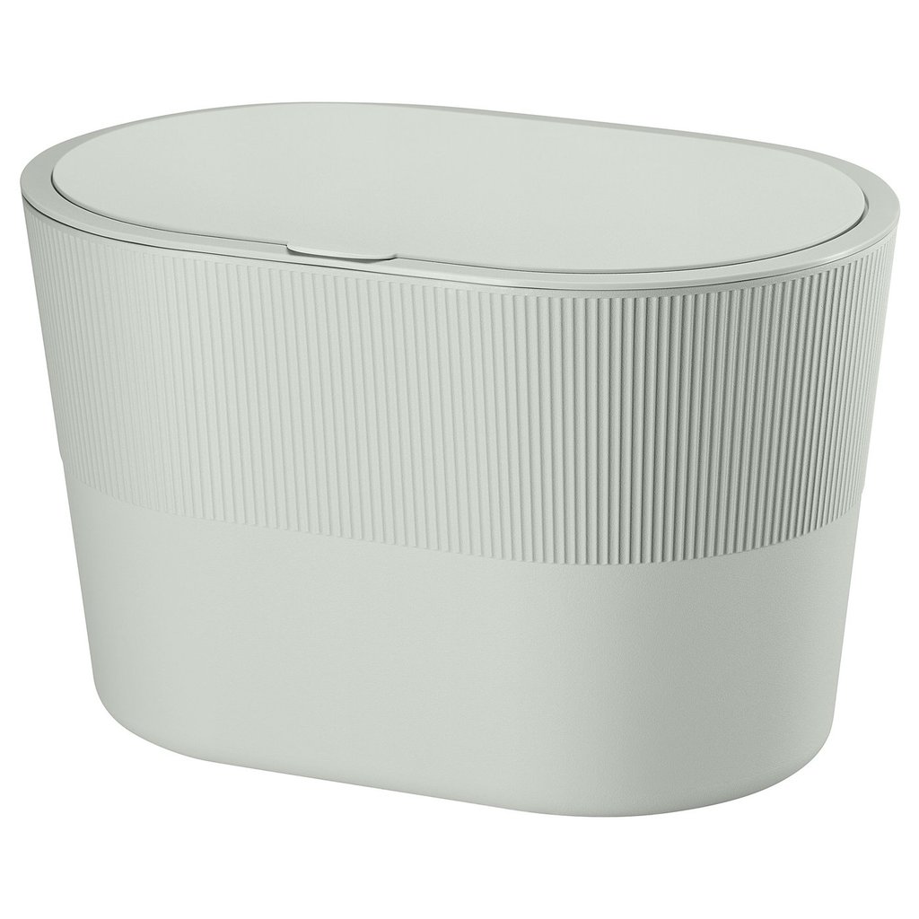 [IKEAแท้ ถามก่อนสั่ง] KINNASJÖ ชินนาซเยอ ถังขยะ, +ฝาปิด กาวในตัว/เขียว, 4 ลิตร