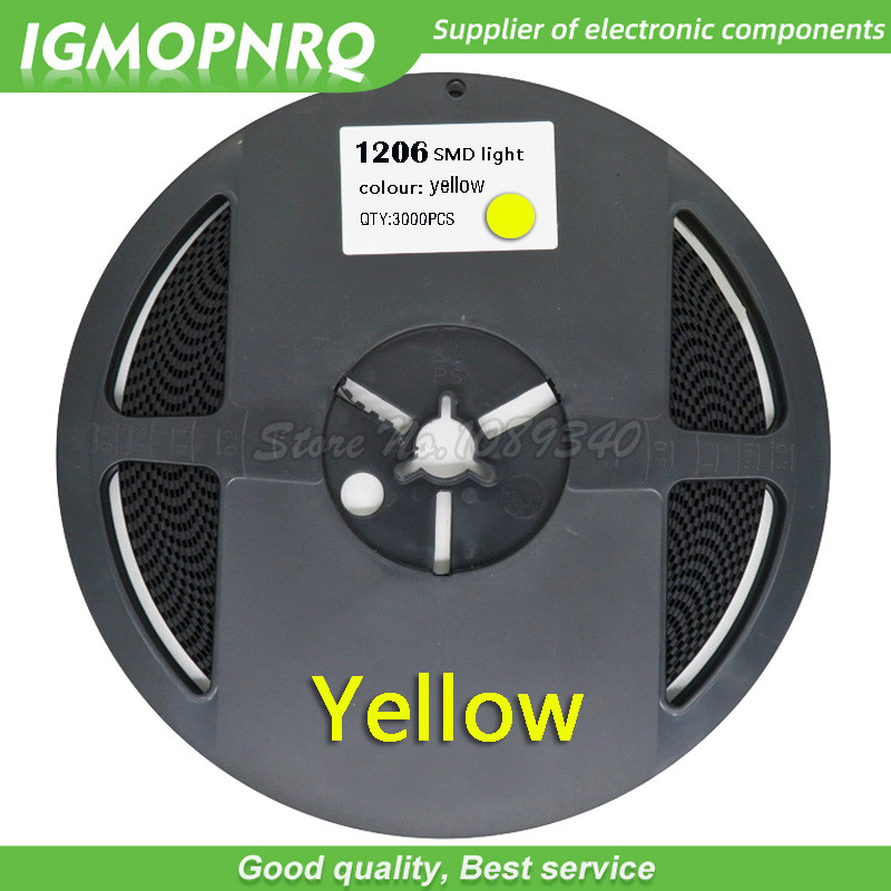 1reel 3000PCS 1206 SMD LED ไดโอดสีเหลือง LED IGMOPNRQ