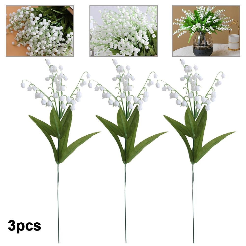 BETLArtificial Lily Of Valley Lily Of the Valley Bunch With 3 Bunch White Green