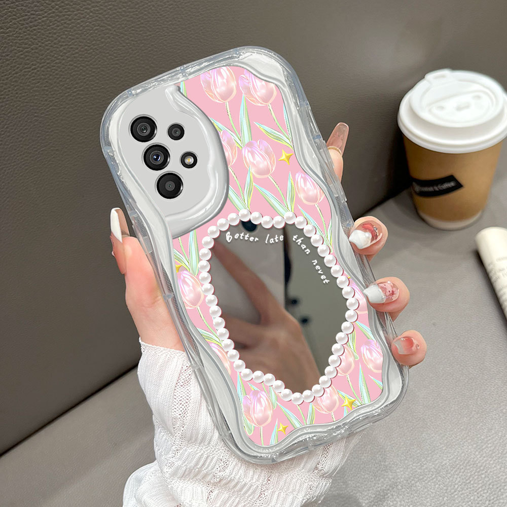 ใช้งานร่วมกับ Samsung Galaxy A73 5G สําหรับกระจกครีมปลอกนุ่มน่ารัก Softcase การ์ตูน Full Hp Pearl Ca