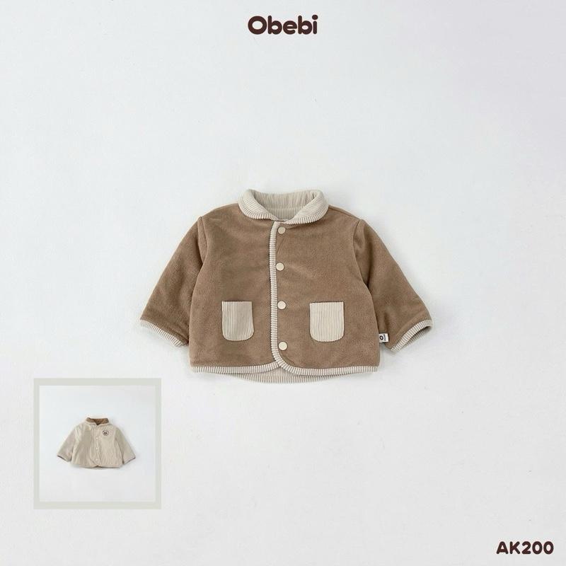 OBebi เสื้อแจ็คเก็ตผ้าฟลีซสองด้านที่อบอุ่นสําหรับเด็กทารก Ak200