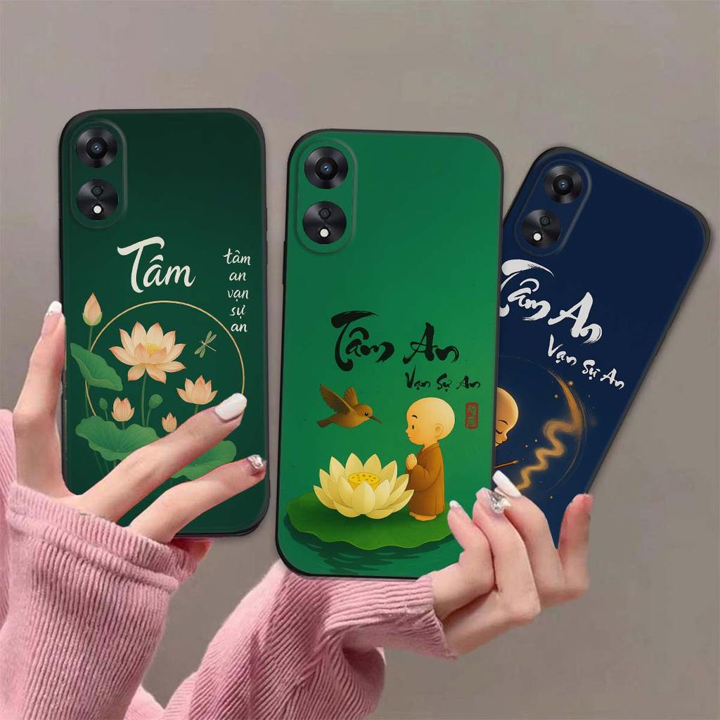 เคส Oppo A58 / A78 4G / A98 5G พิมพ์ลายพระน้อยที่มีความหมาย การประดิษฐ์ตัวอักษร ความสงบของจิตใจ