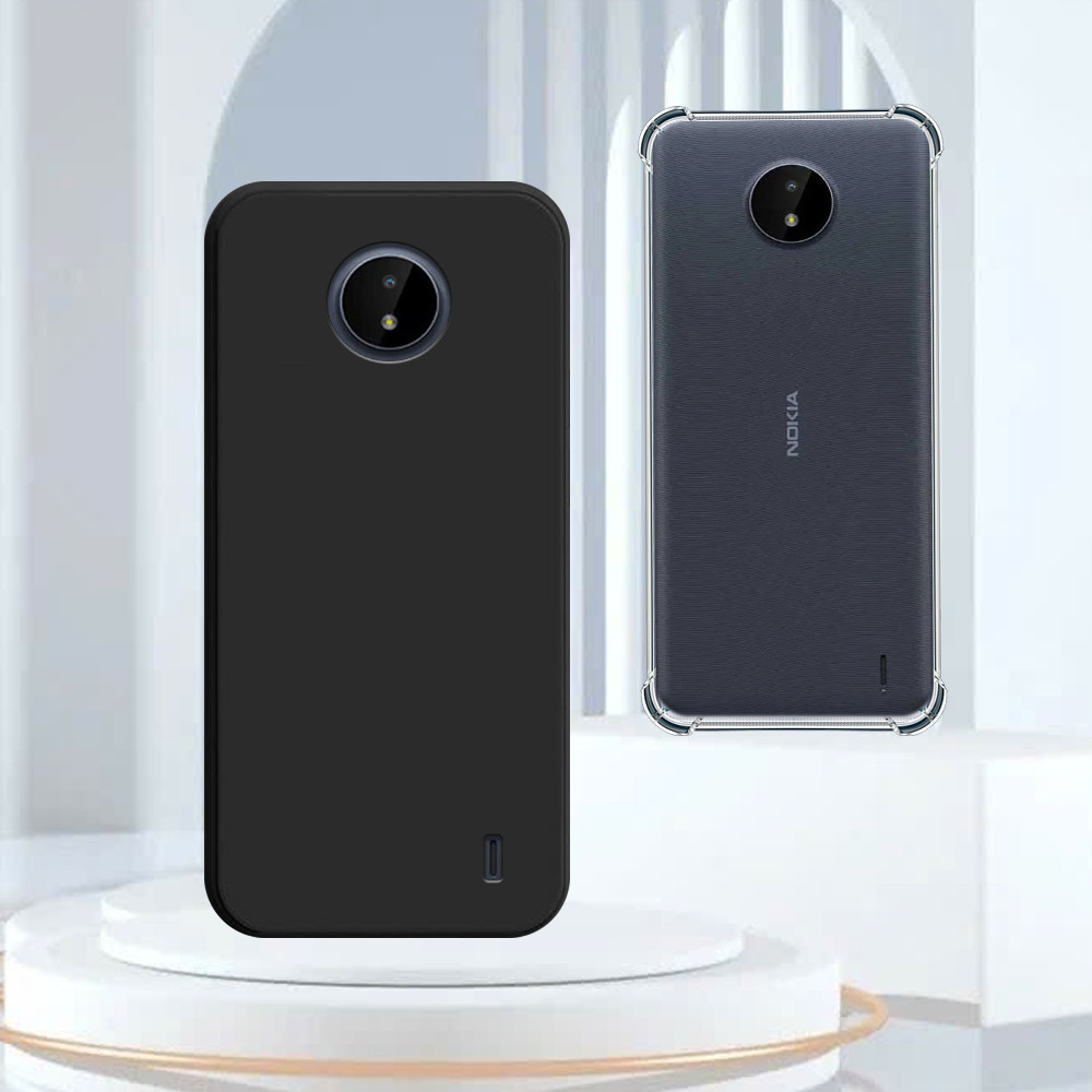 เคส Nokia 3.4 / G10 / C20 / C30 / C21 Plus ฝาครอบด้านในกันกระแทก tpu ยืดหยุ่นสีดํา