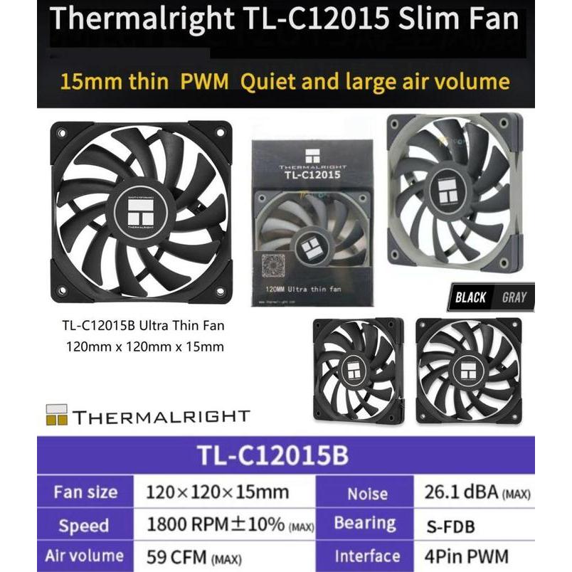 ThermalRight TL C12015B I TL C12015 - Slim 120mm 4Pin PWM Fan Cooler