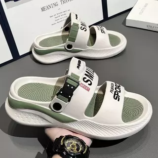 FOYA SHOES เกาหลีนิยมสุภาพสตรีรองเท้าแตะ INS สไตล์สองสีออกแบบนุ่มสบายลื่นและสวมใส่วัสดุ EVA สูง 4 ซม
