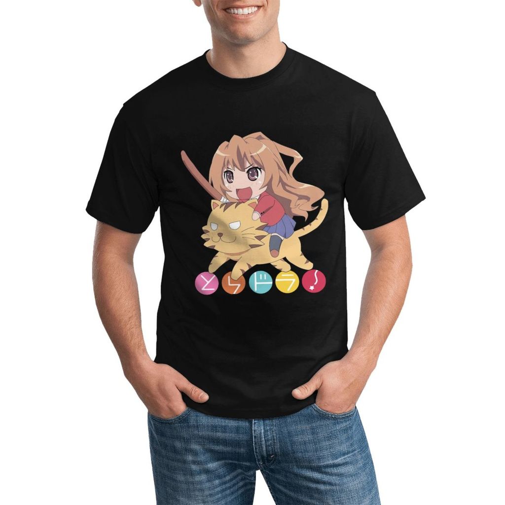 Toradora Chibi เสื้อเสื้อคอกลมแฟชั่นลําลองแบบกําหนดเองสําหรับสวมใส่ทุกวัน