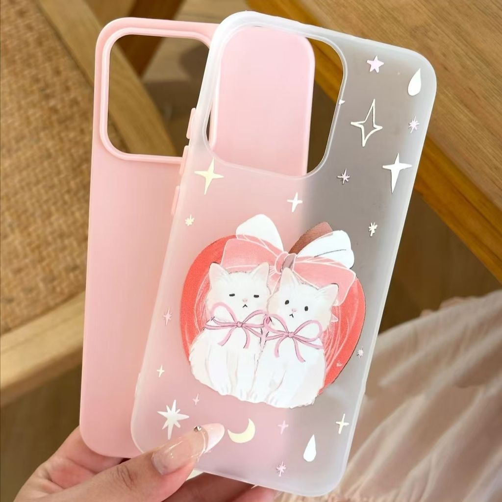 2 In 1 Apple Cat Casing Hp Redmi 15C 15 Poco F7 Note 14 13 14C 13C 13X Casing