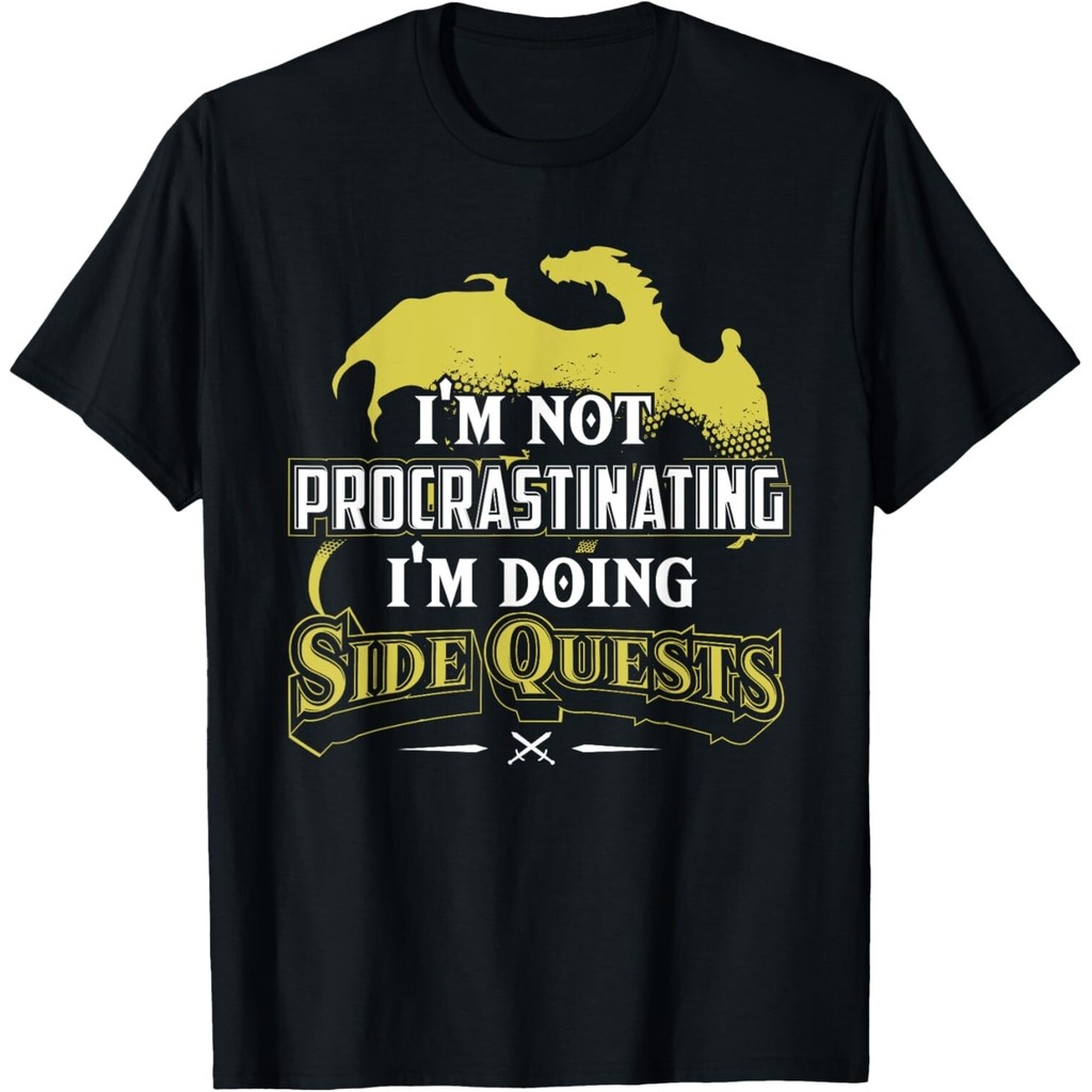 เสื้อยืดเกมเมอร์ Rpg: IM Doing Side Quests - คอกลมลําลอง แขนสั้น ผู้ใหญ่