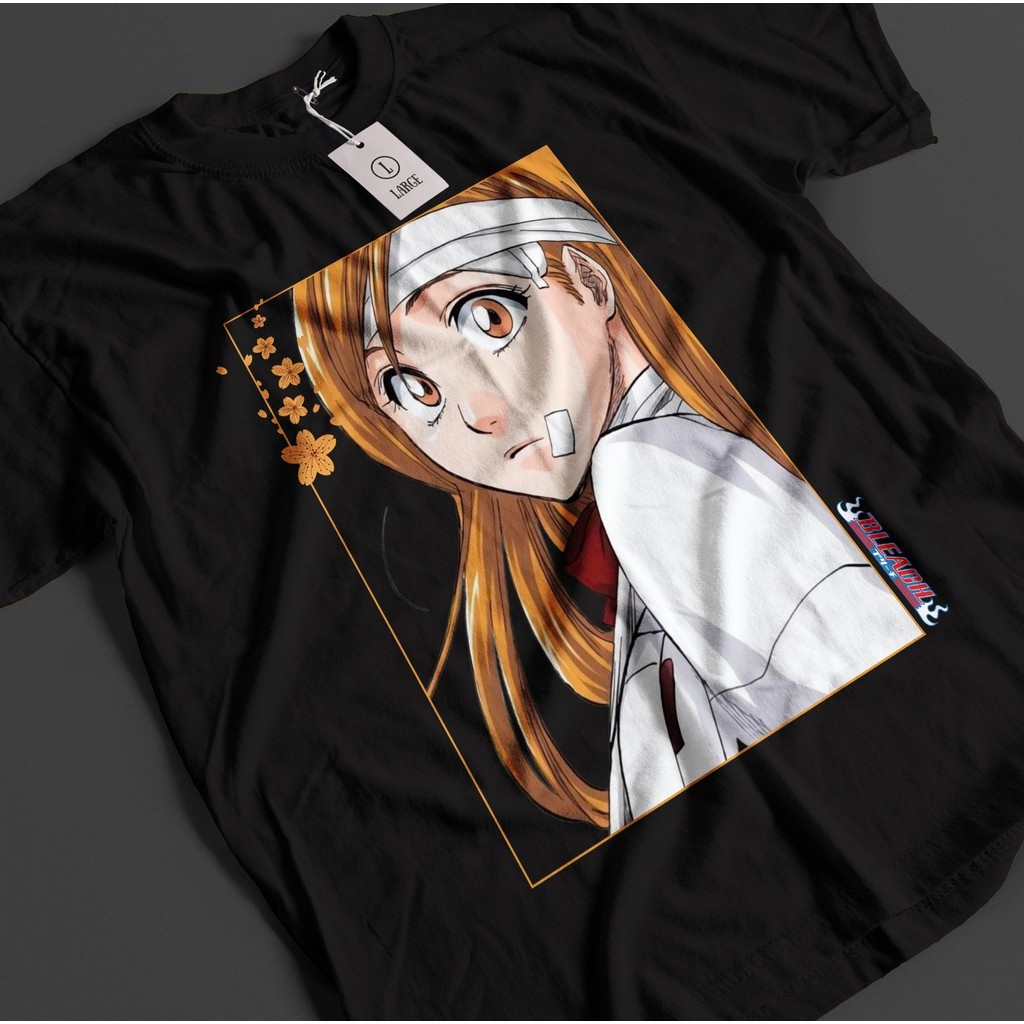 เสื้ออนิเมะฟอกขาว Orihime Tshirt Ichigo Bankai เสื้อยืด Aizen Zaraki เสื้อยืด Unisex