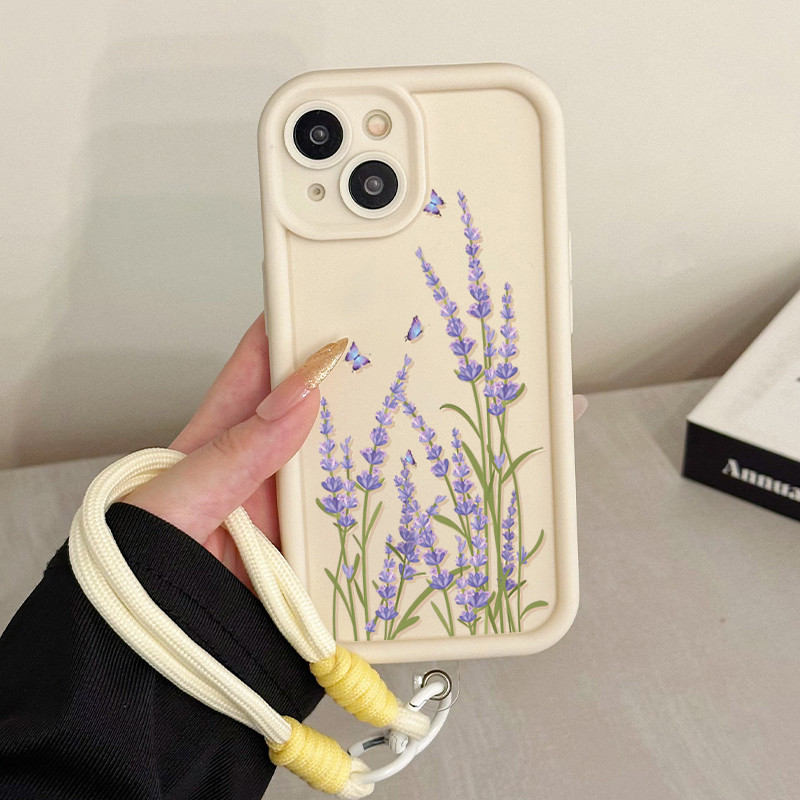 เคสสำหรับ OPPO Reno 10 5G Reno 10 Pro 5G Reno 10 Pro Plus เคสโทรศัพท์ลาเวนเดอร์ดอกไม้สามสีซิลิโคนสายคล้องกันกระแทก - รูปที่ 6