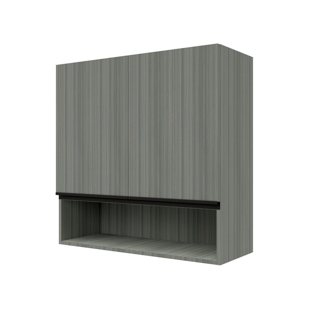 JUPITER ตู้แขวนคู่บานทึบพร้อมชั้นโล่ง SILKY LIGHT 80x80 ซม. สีเทา จัดส่งโดย HomePro