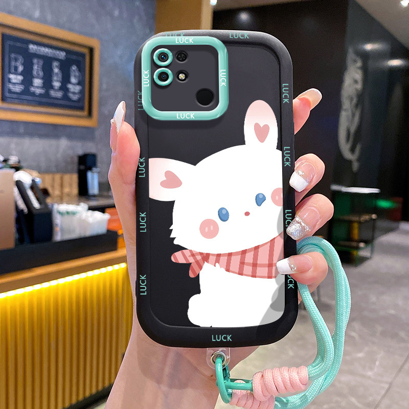 เคสสำหรับ Xiaomi Redmi 10C เคสโทรศัพท์สัตว์น่ารักซิลิโคนสายคล้องกันกระแทก
