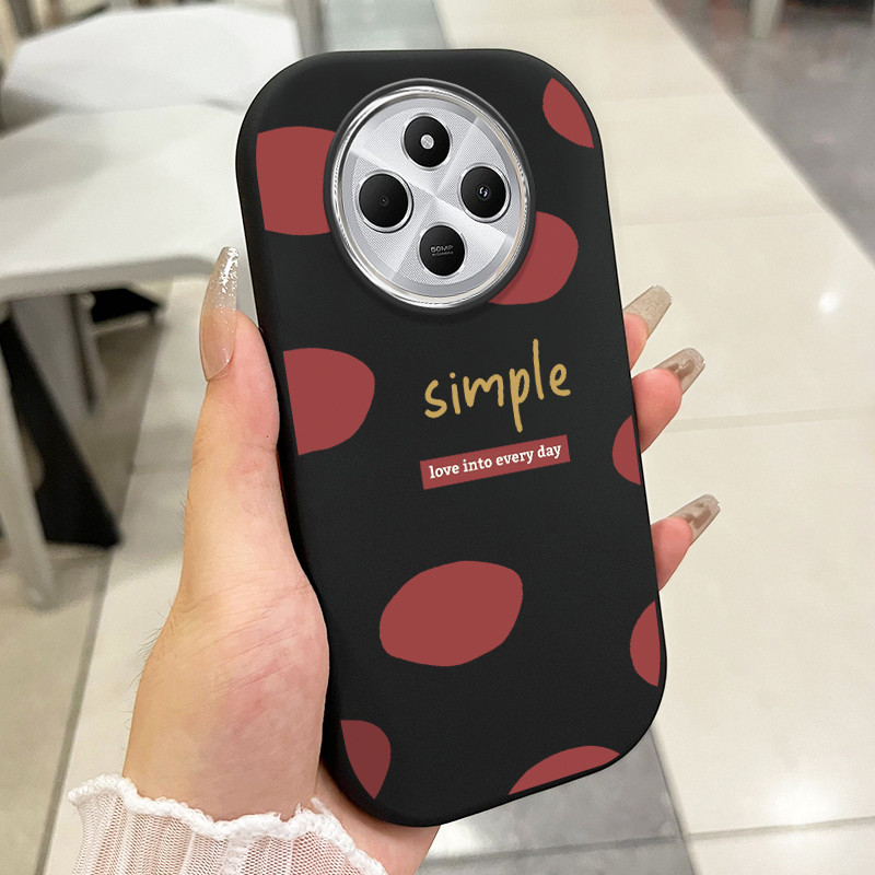 เคสสำหรับ Xiaomi Redmi 14C 4G 14C 5G A4 5G 14R 5G POCO C75 5G POCO M7 5G เคสโทรศัพท์ง่ายรูปหัวใจกันกระแทกกลมและอ้วน
