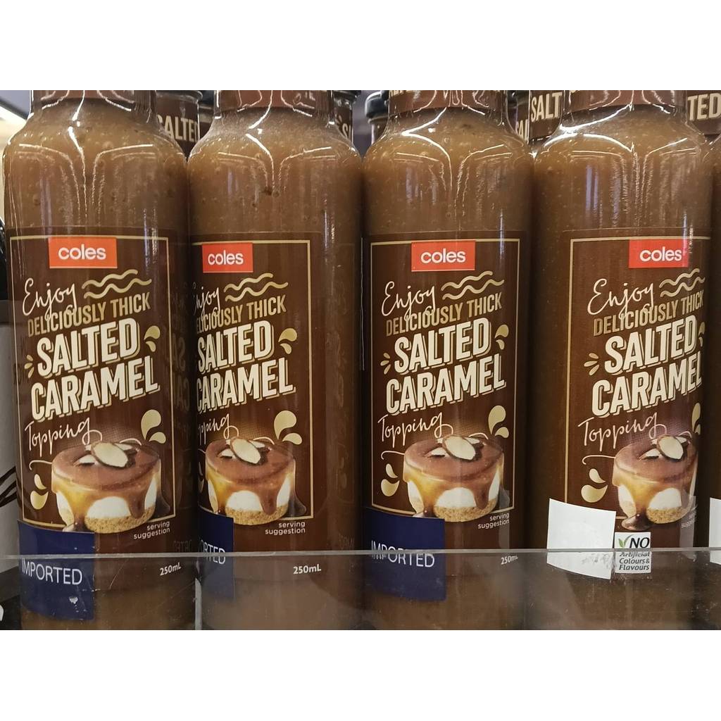 COLES Premium Salted Caramel Dessert Topping 250ml