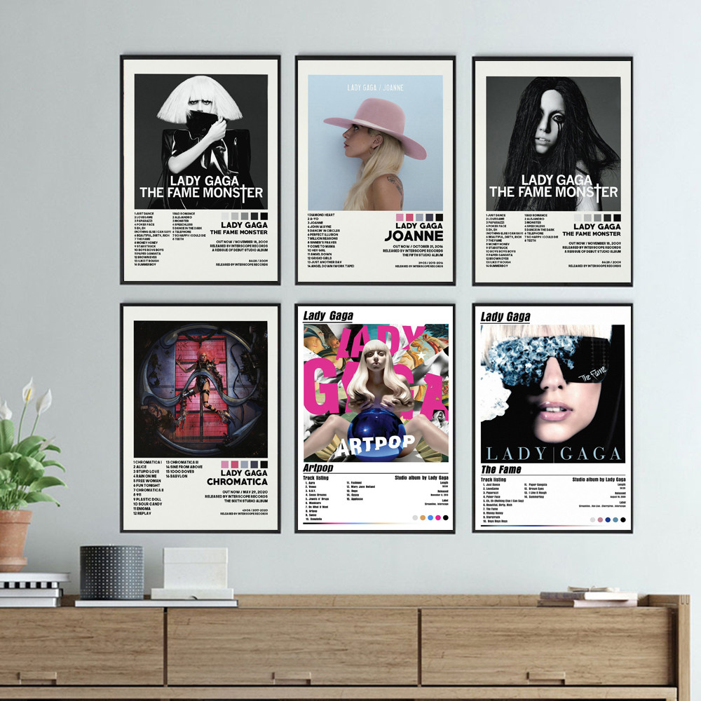 ใหม่ Lady Gaga Joanne Artpop Pop เพลงนักร้อง Star อัลบั้มโปสเตอร์พิมพ์ Wall Art ภาพวาดภาพของขวัญตกแต