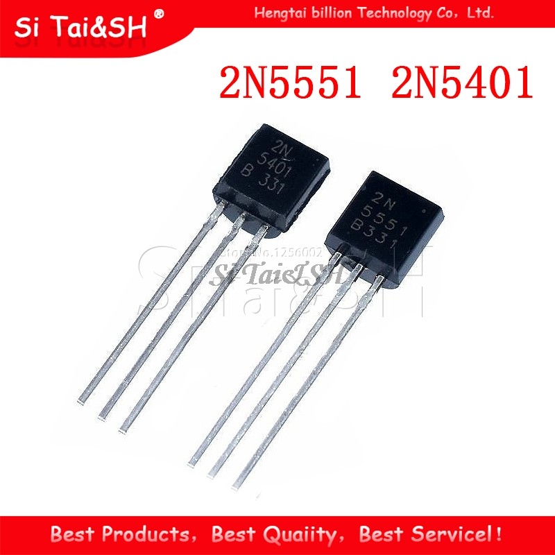 50 ชิ้น/ล็อตทรานซิสเตอร์ DIP 2N5551 2N5401 5551 5401 ถึง 92 (25PCS* 2N5401+25PCS* 2N5551 )