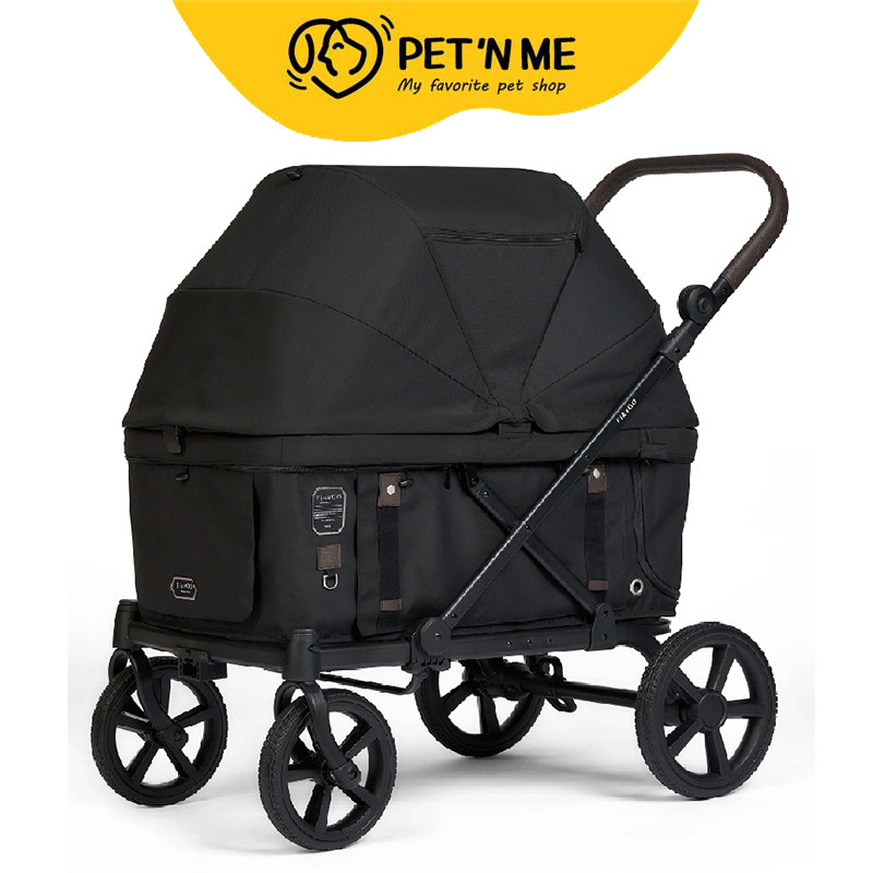 [จัดส่งจากร้านค้า] FIKAGO ฟิคาโกรถเข็นสัตว์เลี้ยงรุ่นครอส สีดำ [4711233398517]