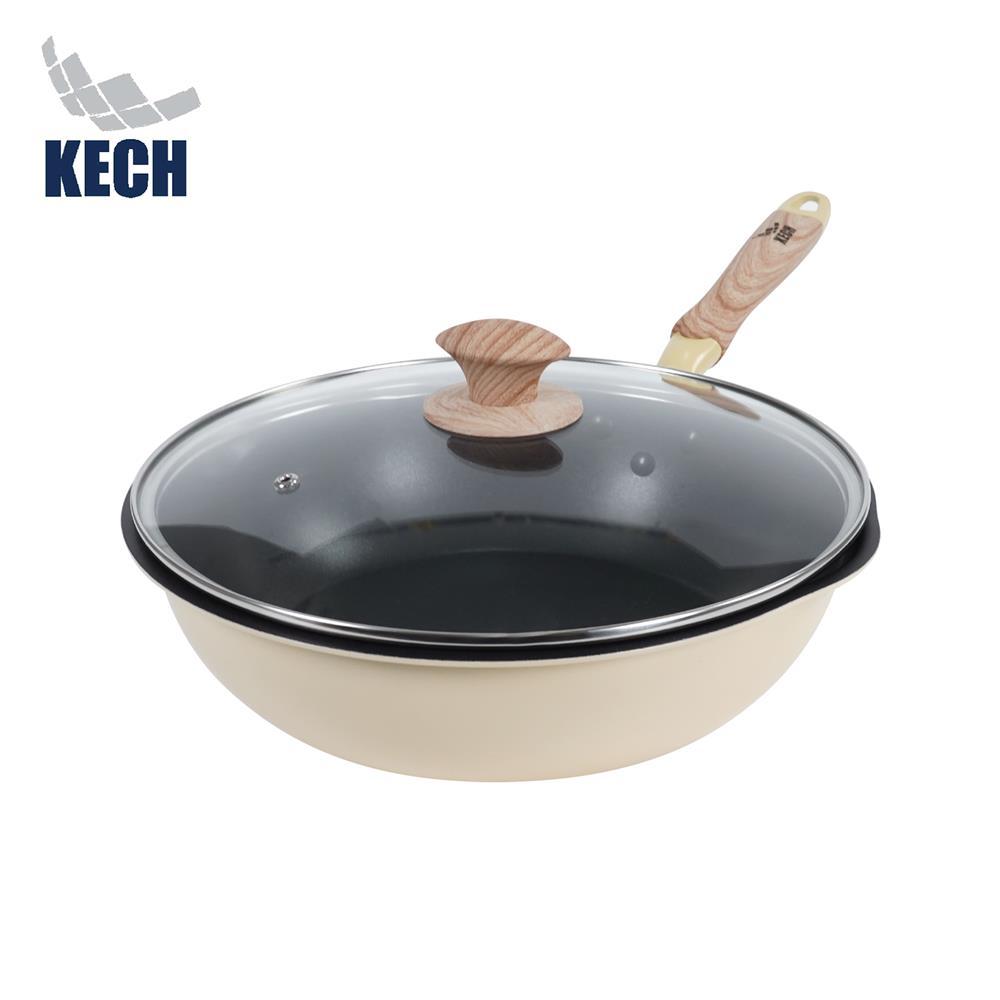 HomePro กระทะลึกพร้อมฝา 28 ซม.  ZIVA IH สีเหลือง แบรนด์ KECH