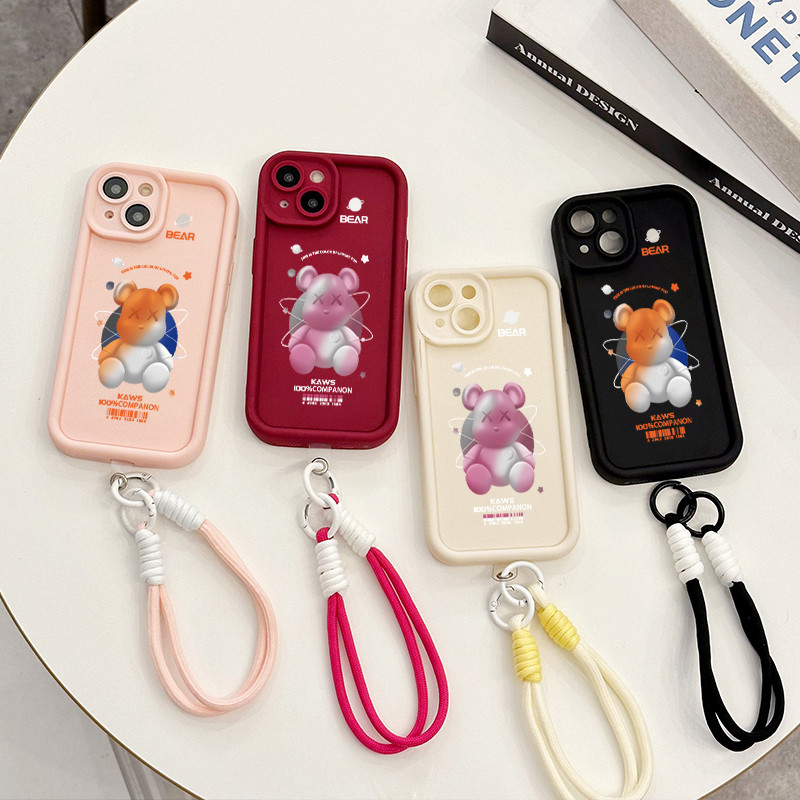 เคสสำหรับ OPPO A3 4G A3 Pro 5G A3X 4G A3X 5G A40 A60 5G เคสโทรศัพท์หมีสามสีซิลิโคนสายคล้องกันกระแทก - รูปที่ 7