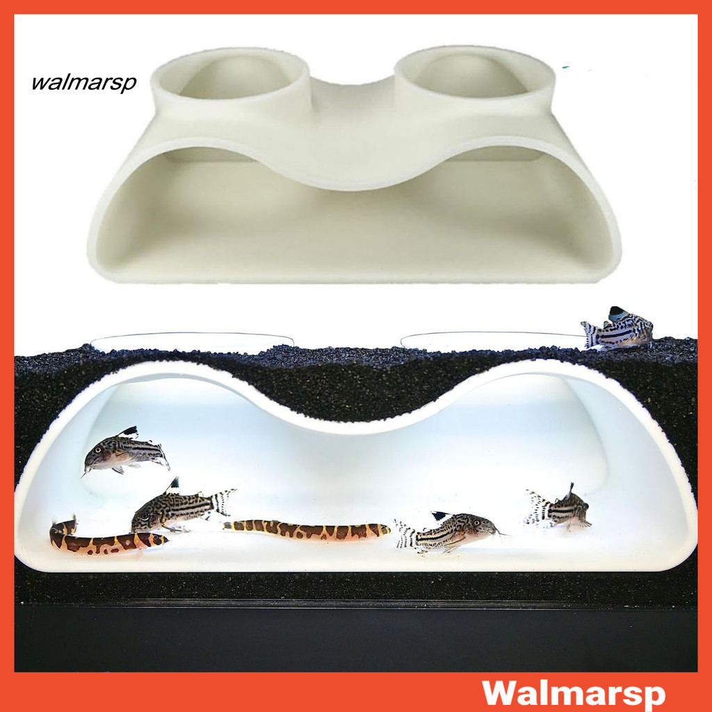 Walmarsp Aquarium Underground Tunnel Cave Natural Curve Two Hole Viewing ปลากุ้ง Hideout ถังปลา Unde