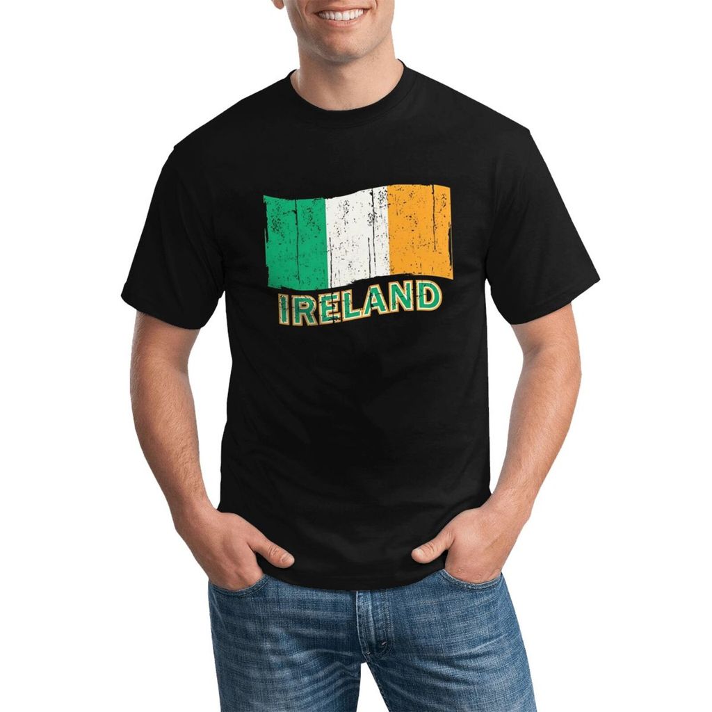 Big And Tall Irish Flag Ireland สบาย 100% Cotton Plus Size Crew Neck T Shirt