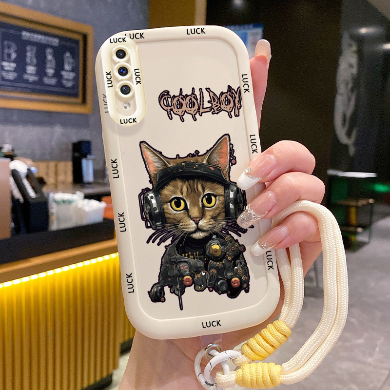 ปลอก Hp สําหรับ Samsung A50 A50s A30s Case Casing Cat Fight pattern Kesing HP Silicone Softcase สายร