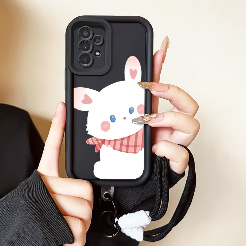 เคสสำหรับ Samsung A13 4G A13 Lite A13 5G A04s เคสโทรศัพท์แมวสามสีซิลิโคนสายคล้องกันกระแทก