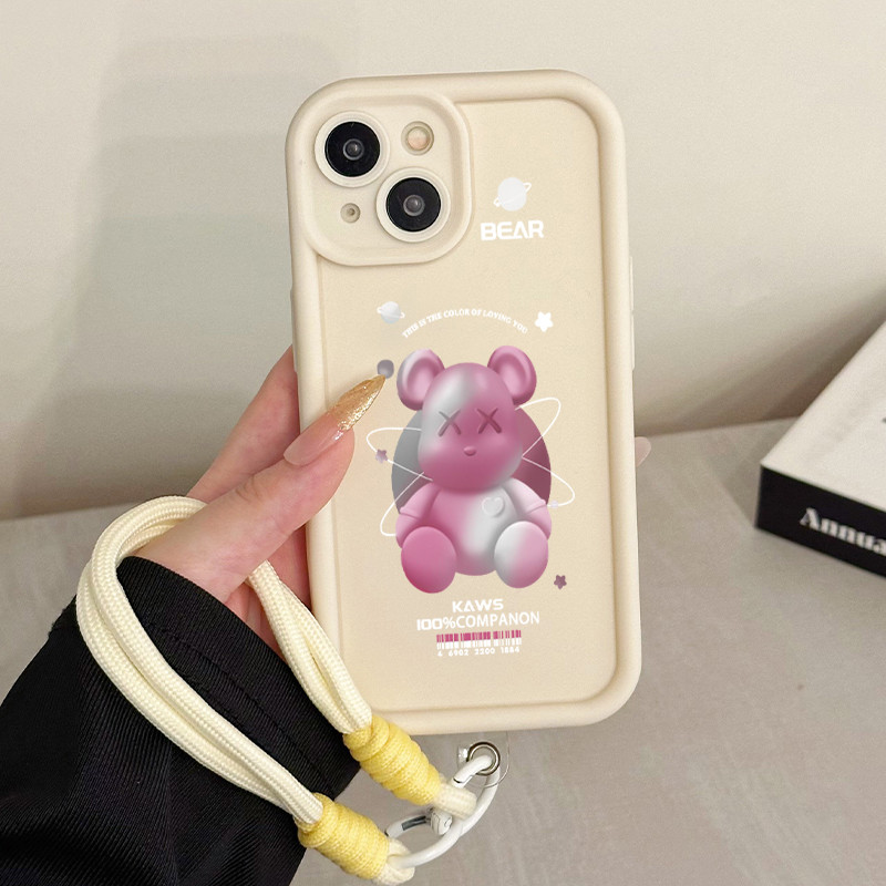 เคสสำหรับ OPPO A3 4G A3 Pro 5G A3X 4G A3X 5G A40 A60 5G เคสโทรศัพท์หมีสามสีซิลิโคนสายคล้องกันกระแทก - รูปที่ 6