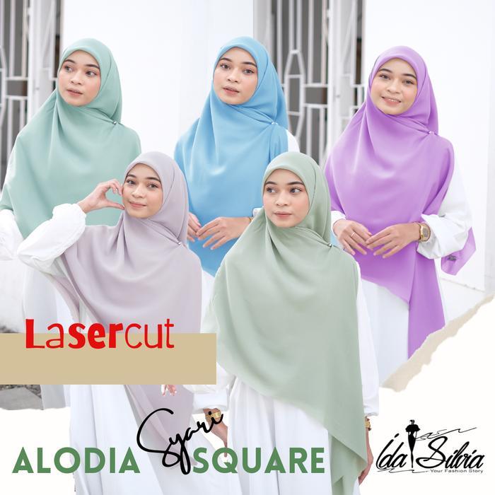 3P9U9- Idasilvia - {Lasercut} Syari/Jum Square Hijab Xl 130X130 และ Xxl 140X140