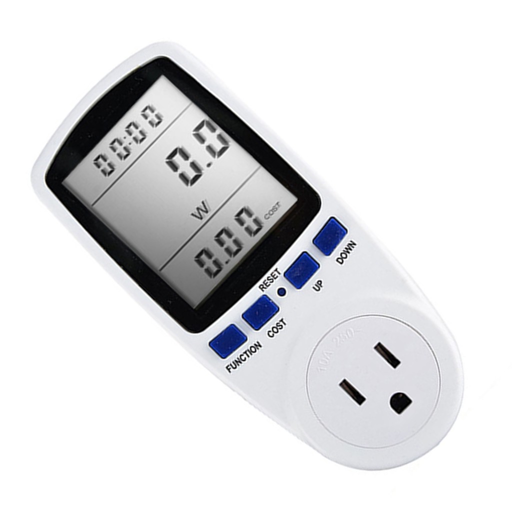 Power Meter LCD Display 0W-9999W Electrical Energy Monitor for Household