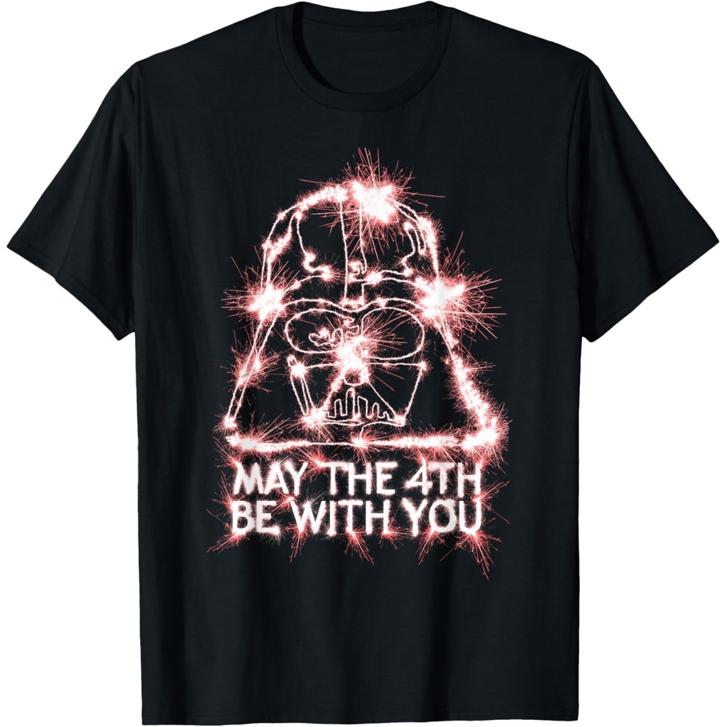 ตลกพิมพ์ Casual เสื้อยืดผู้ชาย May The 4Th Be With You Sparkler เสื้อยืด