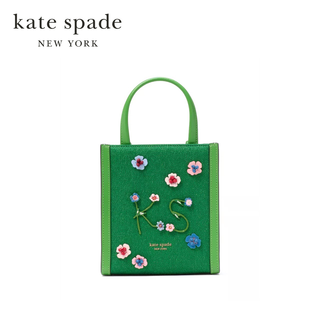 Kate Spade New York กระเป๋าโท้ท/กระเป๋าทรงสี่เหลี่ยมรุ่น Manhattan Floral Appliqué Chenille Mini Tot