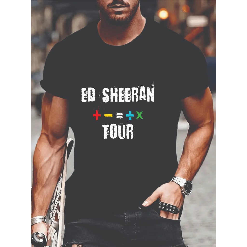 Ed Sheeran Math Symbols Tour Tee, Plus, Minus, Divide, Multiply Tour Tee Top.