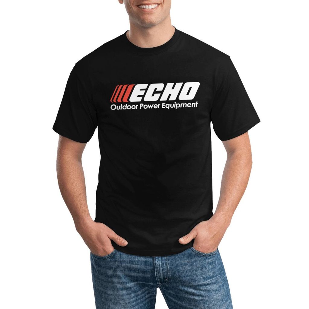 Echo Outdoor Power Echo Logo เสื้อยืดคอลูกเรือผ้าฝ้าย 100% ขนาดบวกสบาย