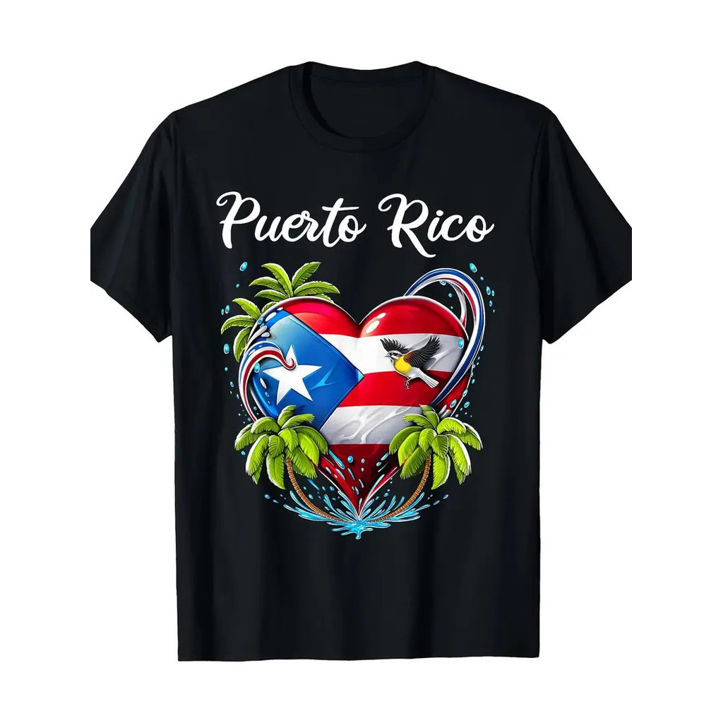 Puerto Rico Heart Boricua Puerto Rican Flag Taino Men Men Gift เสื้อยืด 100%