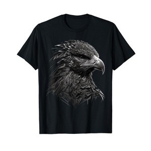 90s Casual Fashion Short Sleeve Eagle Bird Falcon Motif Animal T-Shirt