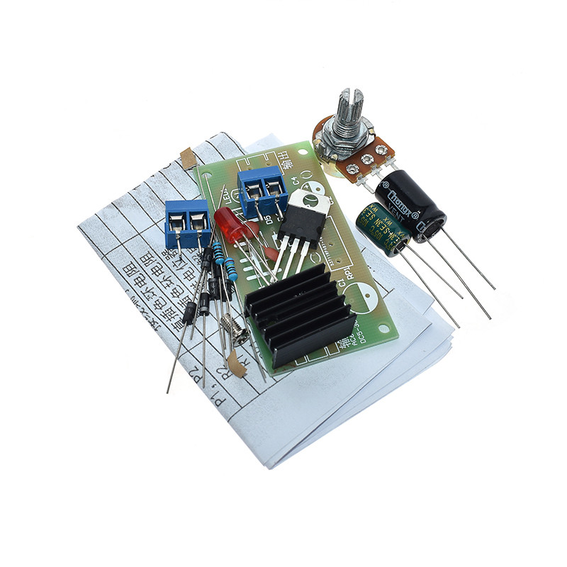 LM317 ชุดจ่ายไฟแบบปรับได้แหล่งจ่ายไฟ DC แบบปรับได้ต่อเนื่อง DIY ชิ้นส่วนฝึกซ้อมการสอน