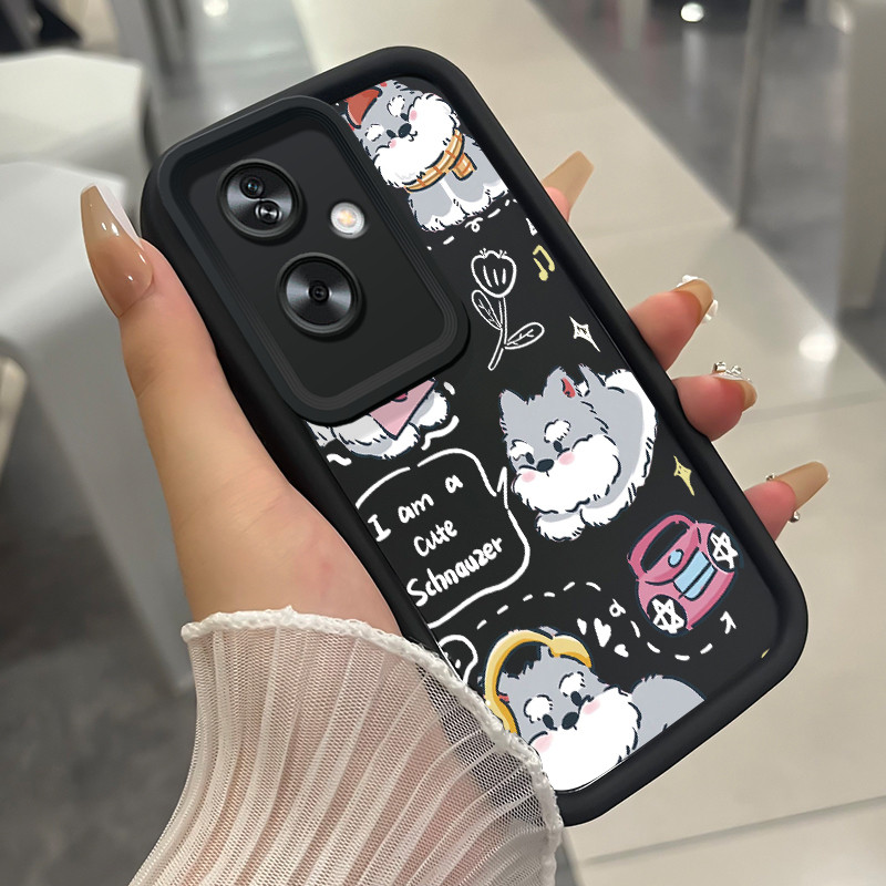เคสสำหรับ OPPO A79 5G A2 5G เคสโทรศัพท์สุนัขแมวสามสีซิลิโคนกันกระแทก