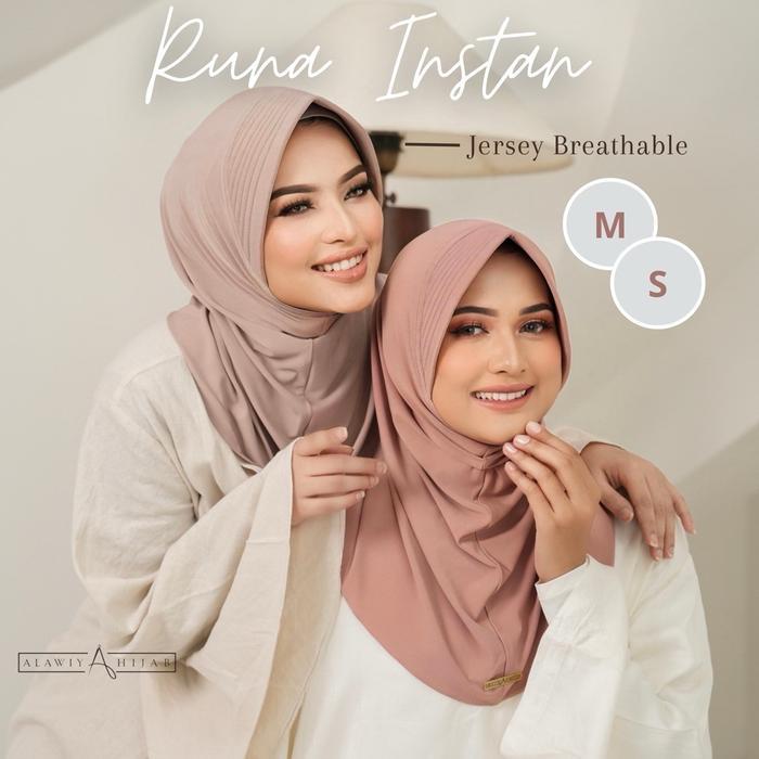 3P9U9- Alawiyahijab - Runa Instant Cooltech Pad (Bergo Sport Jersey Premium Grade A) Size S & M
