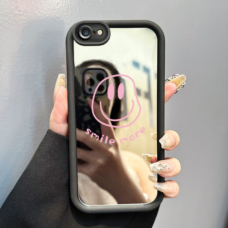 IPhone 6 Plus 6s Plus 7 Plus 8 Plus SE 2020 X Xr Xs Max Case HP Fun Expression Pattern เคสกระจกการ์ต
