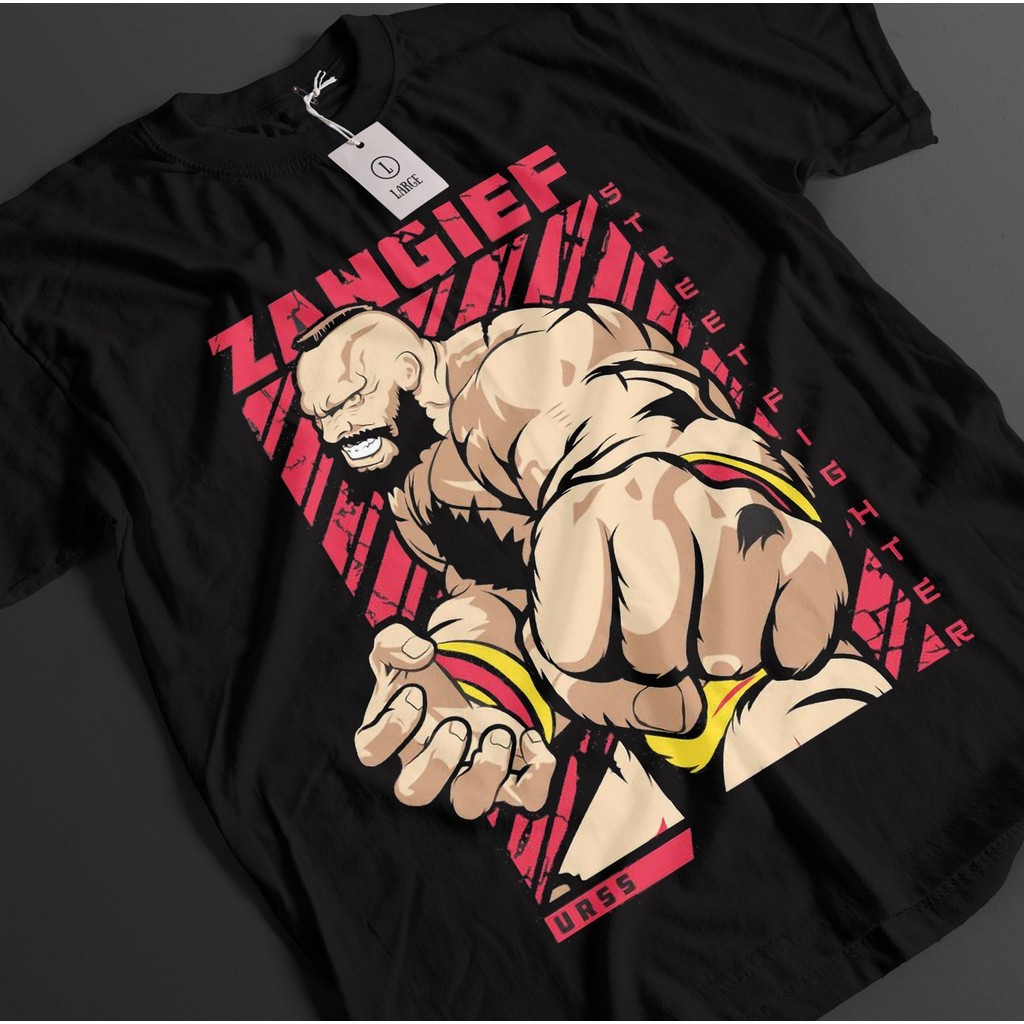 เสื้อยืด Street Fighter ตัวละคร Zangief, Ken และ Akuma