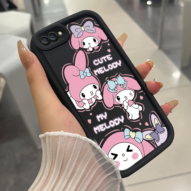 เคสสำหรับ OPPO A5 A3s A12E Realme C1 เคสโทรศัพท์กระต่ายสามสีซิลิโคนกันกระแทก