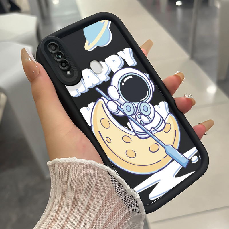 เคสสำหรับ OPPO A31 2020 A8 เคสโทรศัพท์มนุษย์อวกาศสามสีซิลิโคนกันกระแทก