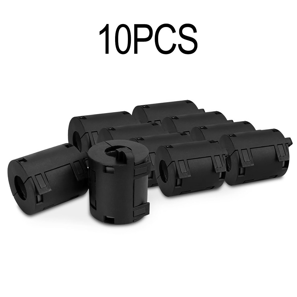 [ES] 10 ชิ้น Ferrite แหวนสีดํา Clip-On Ferrite แหวนเสียงรบกวน Suppressor Cable Clamp 13 มม.