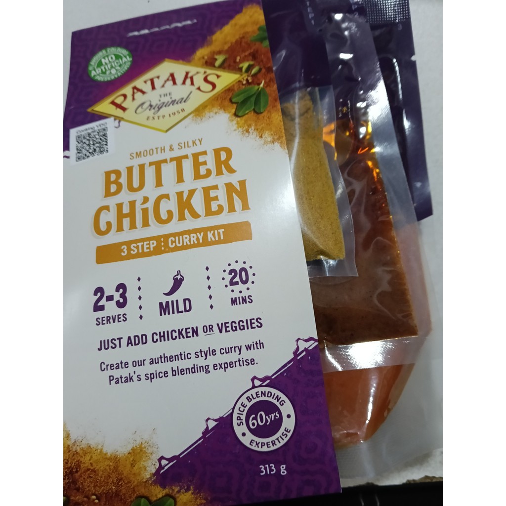 PATAKS Butter Chicken Curry * COMPLETE MEAL KIT - SERVES 2-3 * 313g UK INDIAN FOOD IMPORT
