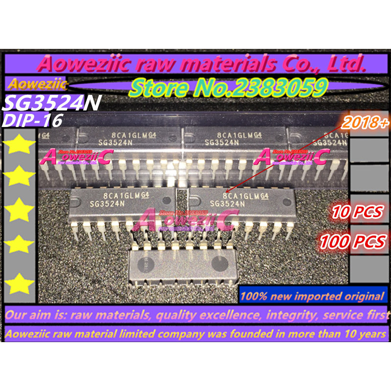 Aoweziic 2018+ 100% ใหม่นําเข้าเดิม SG3524N SG3524 DIP-16 dual ปรับชิปควบคุม PWM