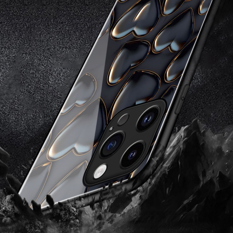 เคสสำหรับ OPPO Reno 7 5G Reno 7 Pro 5G Reno 6 5G Reno 6Z 5G เคสแก้วมีลายรูปหัวใจขั้นสูงทนต่อการขีดข่วนเคสโทรศัพท์ - รูปที่ 3