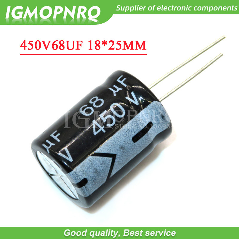 5PCS 450v68uf 450v 18x25 มม.450v 68uf 18*25 Electrolytic c Electrolytic capacitor 450V68UF
